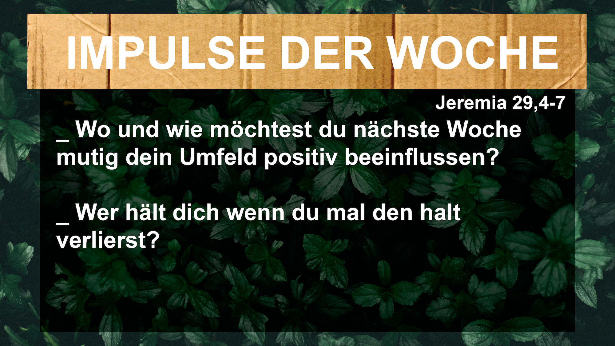 Impuls der Woche 200906